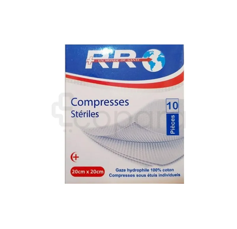 RR COMPRESSES STÉRILES GAZ HYDROPHILE 20CM*20CM