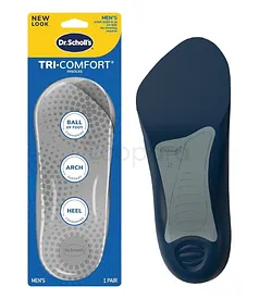DR SCHOLL'S TRICOMFORT INSOLES MEN'S TAILLE 8-14 BOIE DE 1 PAIRE
