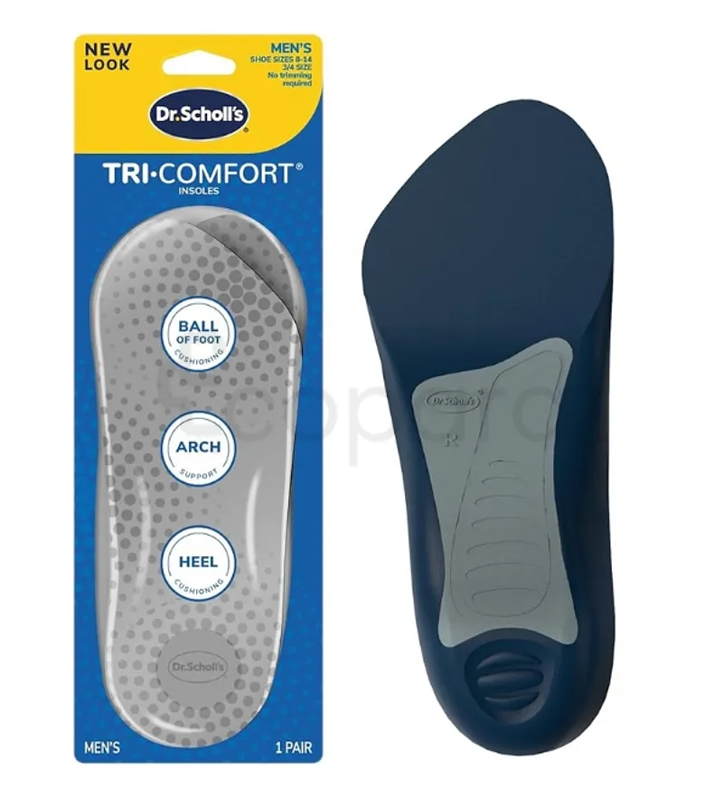 DR SCHOLL'S TRICOMFORT INSOLES MEN'S TAILLE 8-14 BOIE DE 1 PAIRE
