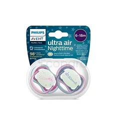 AVENT SUCETTE ULTRA AIR NIGHT TIME 6-18MOIS REFERENCE 376/14