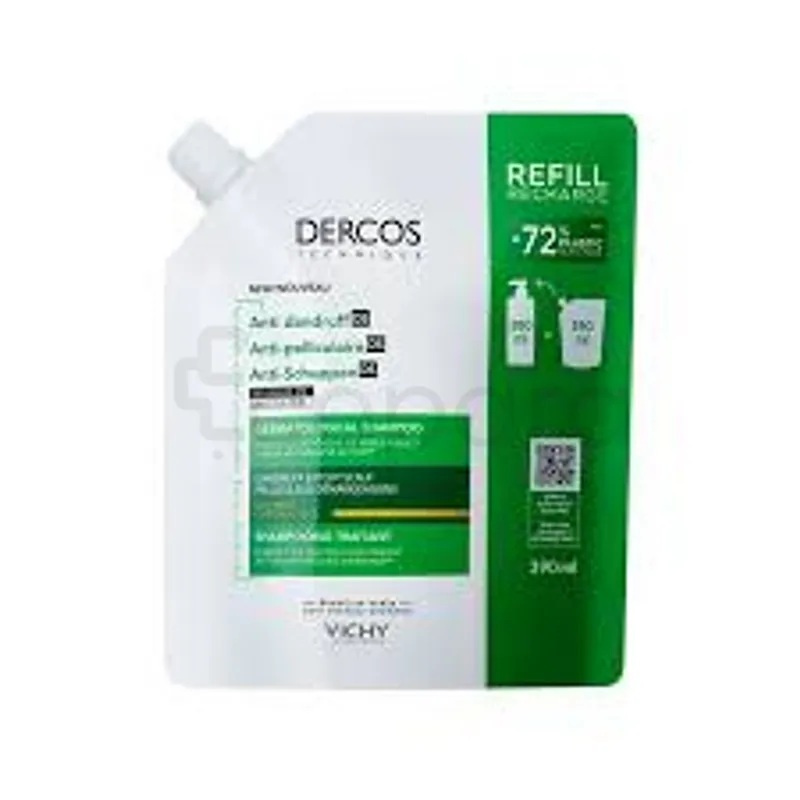 VICHY DERCOS SHAMPOOING ECO RECHARGE ANTI-PELLICULAIRE CHEVEUX SEC 390ML