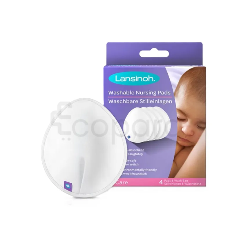 LANSINOH COUSSINETS D'ALLAITEMENT LAVABLES 4 UNITES