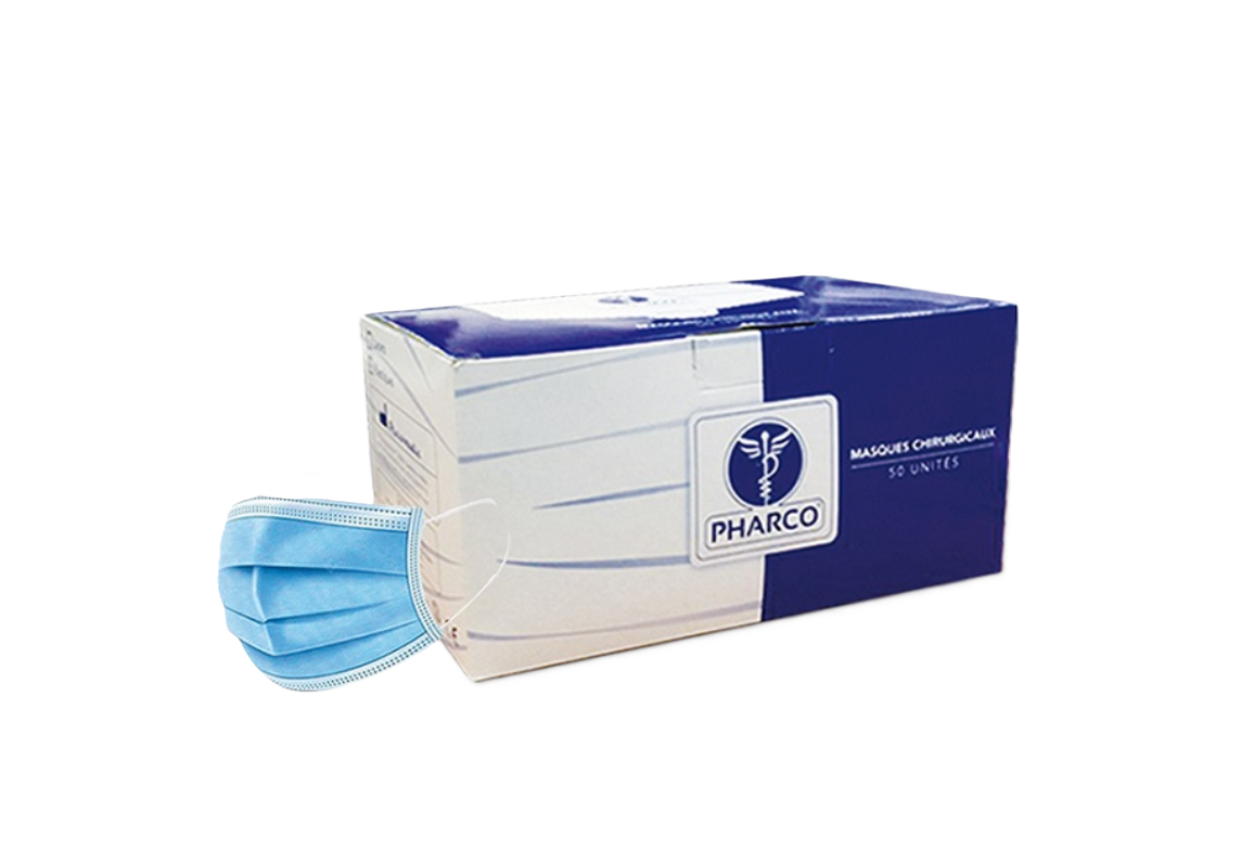 PHARCO MASQUES CHIRURGICAUX NOIR BOITE DE 50