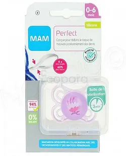 MAM SUCETTE PERFECT SILICONE 0-6MOIS GIRL REFERENCE SH20036