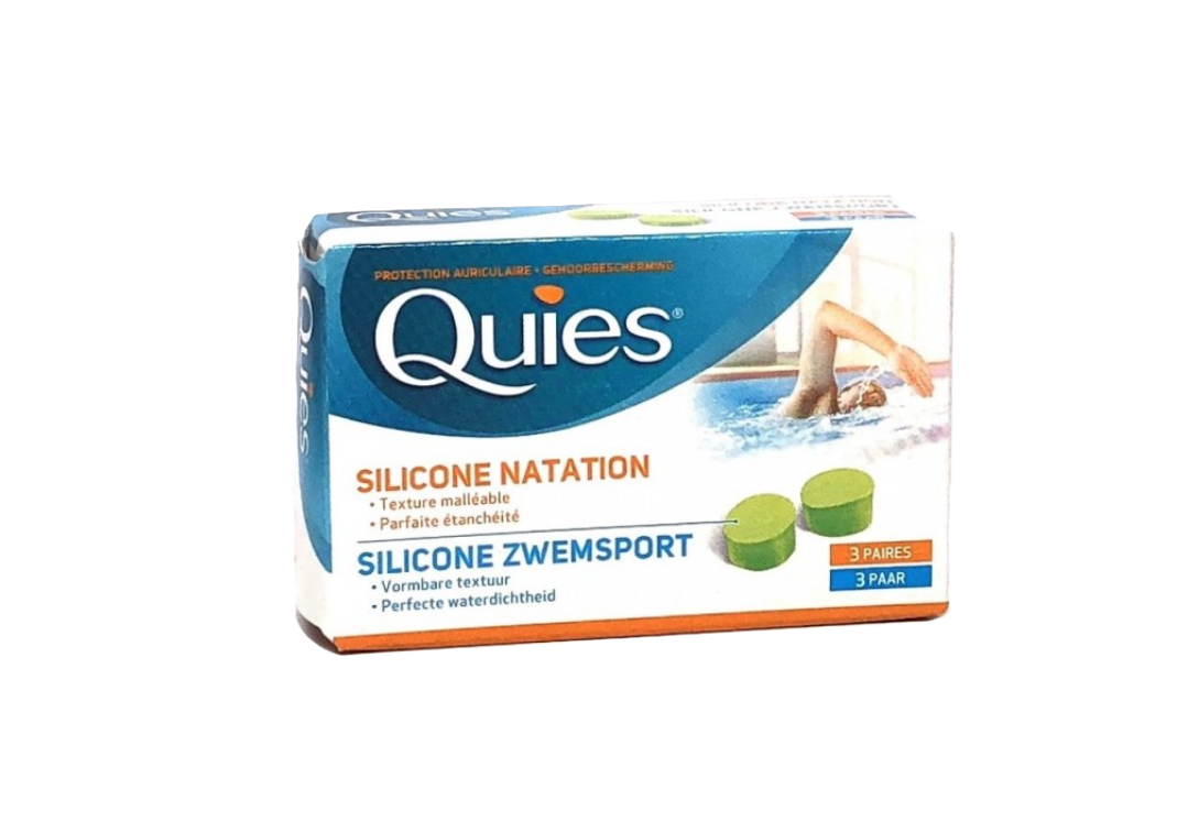 QUIES PROTECTION AURICULAIRE SILICONE NATATION ADULTE TEXTURE MALLEABLE BOITE DE 3 PAIRES