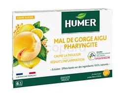 HUMER PHARYNGITE MIEL CITRON BOITE DE 20 PASTILLES