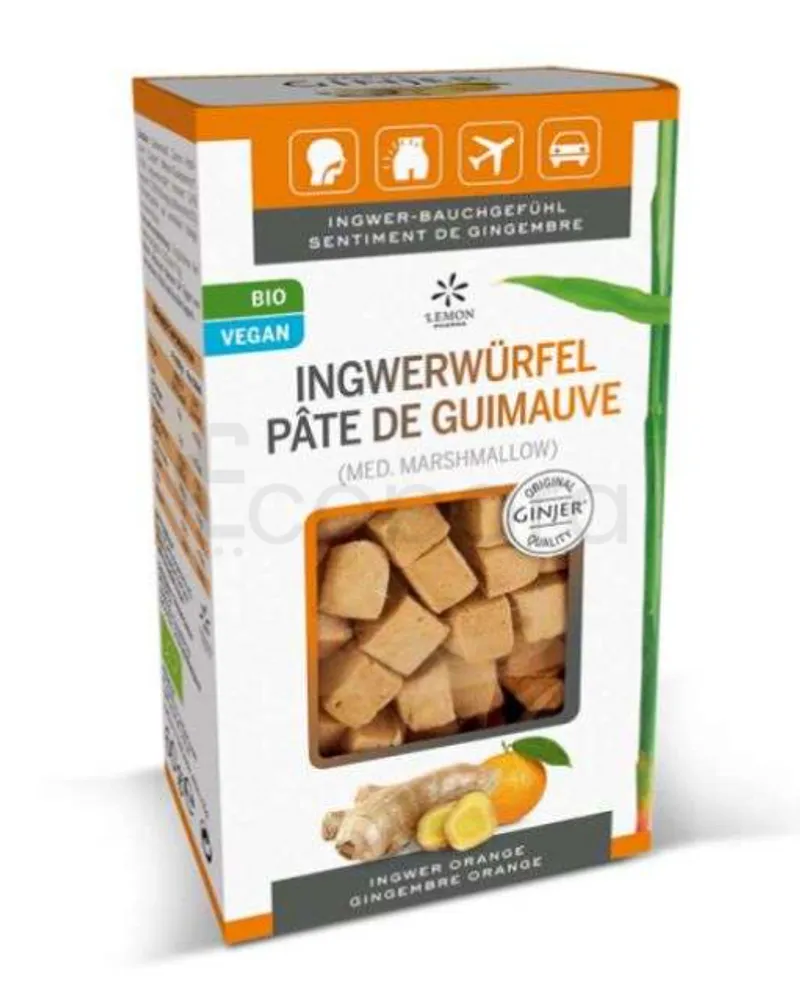 LEMON PHARMA GINJER PATE DE GUIMAUVE GINGEMBRE ET ORANGE BIO 60G