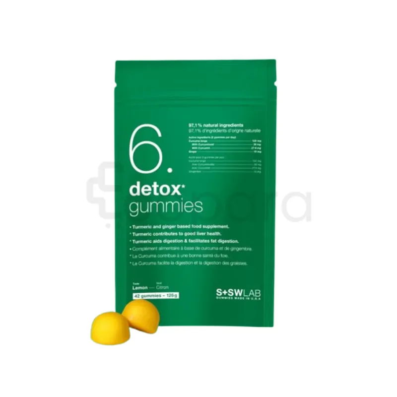 S+SWLAB 6 DETOX GUMMIES 126G GOUT CITRON BOITE DE 42 GOMMES