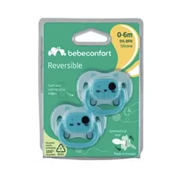 BEBE CONFORT SUCETTES REVERSIBLES 0-6MOIS SILICONE ANIMALS BLEU