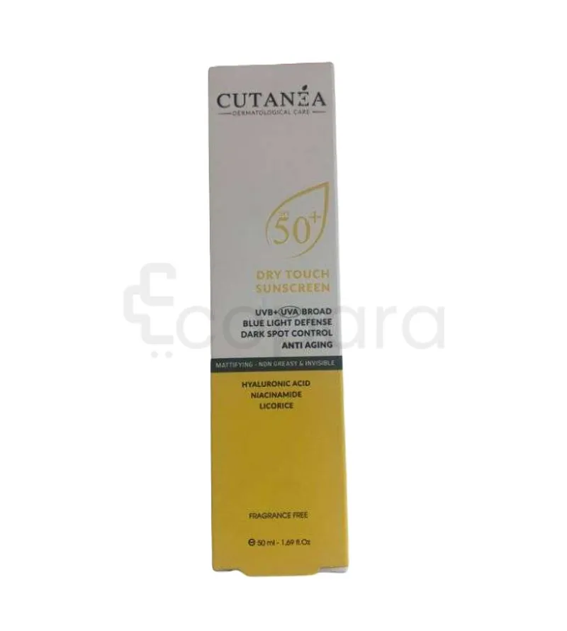 CUTANEA ECRAN MATIFIANT TOUCHER SEC PEAUX NORMALE A GRASSE SPF50+ 50ML