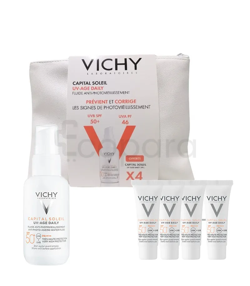 VICHY PACK CAPITAL SOLEIL UV AGE DAILY 40ML + VICHY CAPITAL SOLEIL UV AGE DAILY 3ML BOITE DE 4