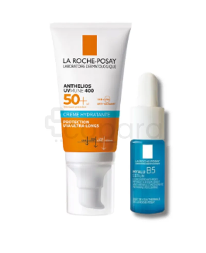 LA ROCHE POSAY PACK ANTHELIOS CREME HYDRATANTE INVISIBLE PEAUX SENSIBLES SPF50+ 50ML + HYALU B5 SERUM