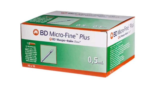 BD MICROFINE PLUS SERINGUE A INSULINE 0.5ML AIGUILLE 31G 6MM SACHET DE 10 REFERENCE 324904