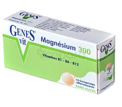 GENES VIT MAGNESIUEM 300 BOITE DE 10 COMPRIMES EFFERVESCENTS