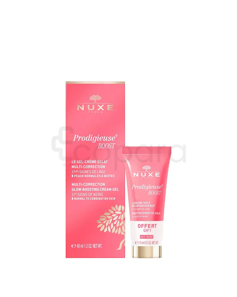 NUXE PACK PRODIGIEUSE BOOST GEL-CREME MULTI-CORRECTION 40ML + BAUME-HUILE RECUPERATEUR NUIT 15ML