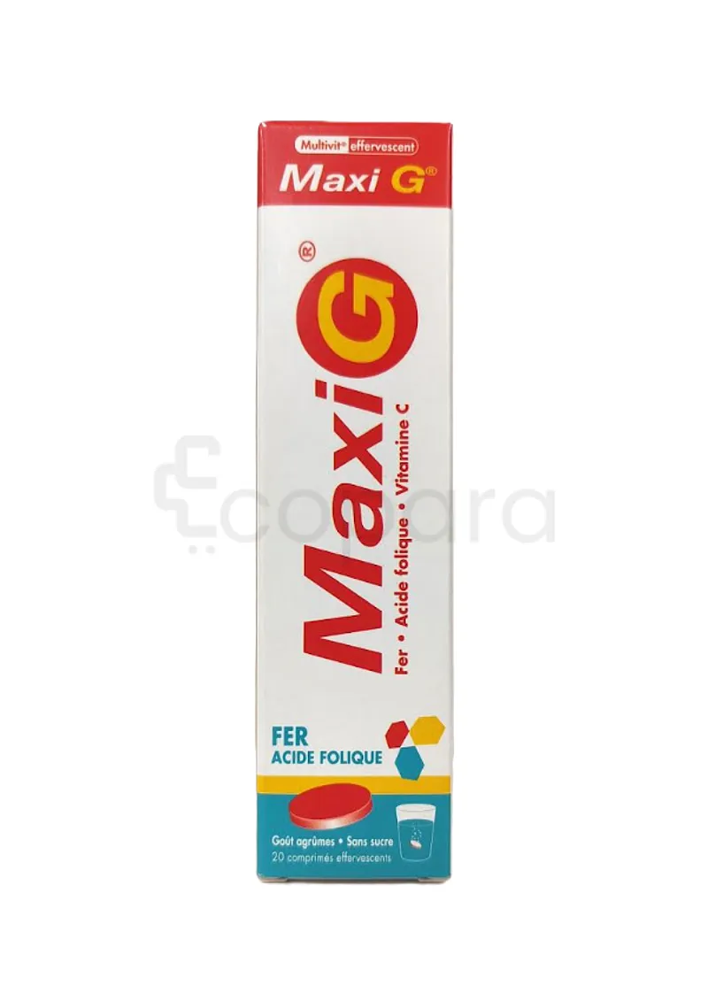 MAXI G MULTIVITAMINES BOITE DE 20 COMPRIMES EFFERVESCENTS