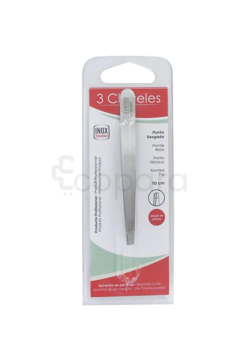 3 CLAVELES PINCE A EPILER BIAIS 10CM ROSES REFERENCE 80355