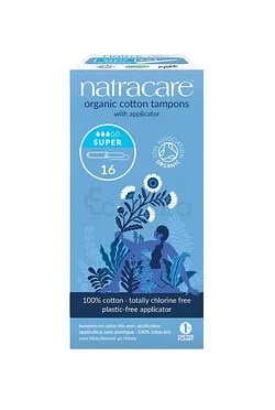 NATRACARE COTTON TAMPONS ORGANIC AVEC APPLICATEUR SUPER BOITE DE 16