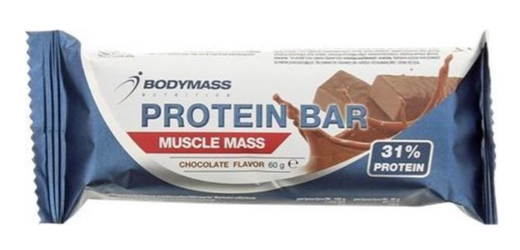 BODYMASS PROTEINE BARRE SANS SUCRE AU CHOCOLAT 60G