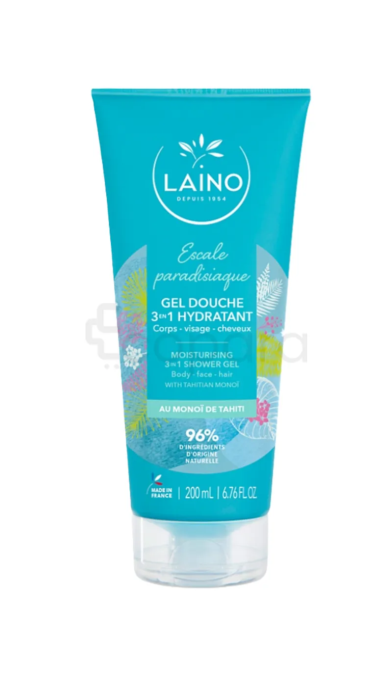 LAINO GEL DOUCHE 3 EN 1 HYDRATANT AU MONOI DE TAHITI 200ML