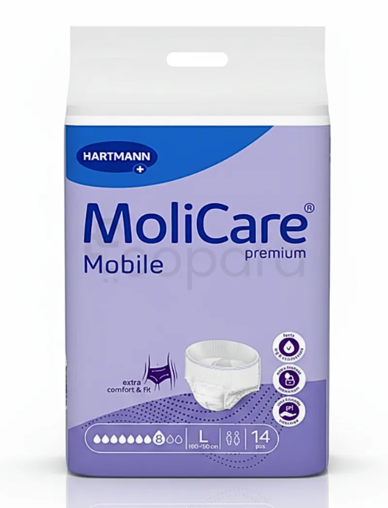 HARTMANN MOLICARE PREMIUM MOBILE 8 DROPS TAILLE L 14P C4 REFERENCE 166031