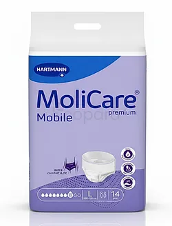 HARTMANN MOLICARE PREMIUM MOBILE 8 DROPS TAILLE L 14P C4 REFERENCE 166031