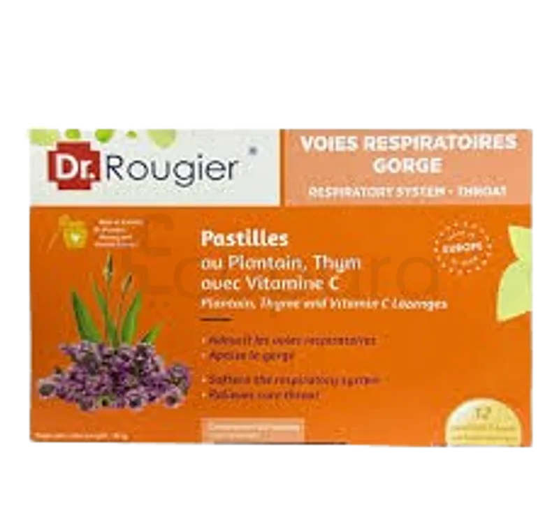 DR ROUGIER PASTILLES AU PLANTAIN THYM BOITE DE 12