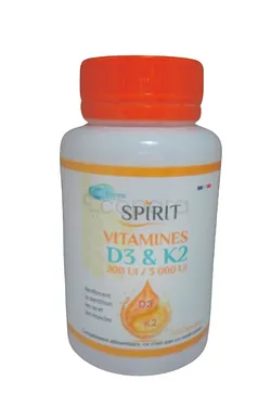 SPIRIT VITAMINES D3 & K2 BOITE DE 60 CAPSULES