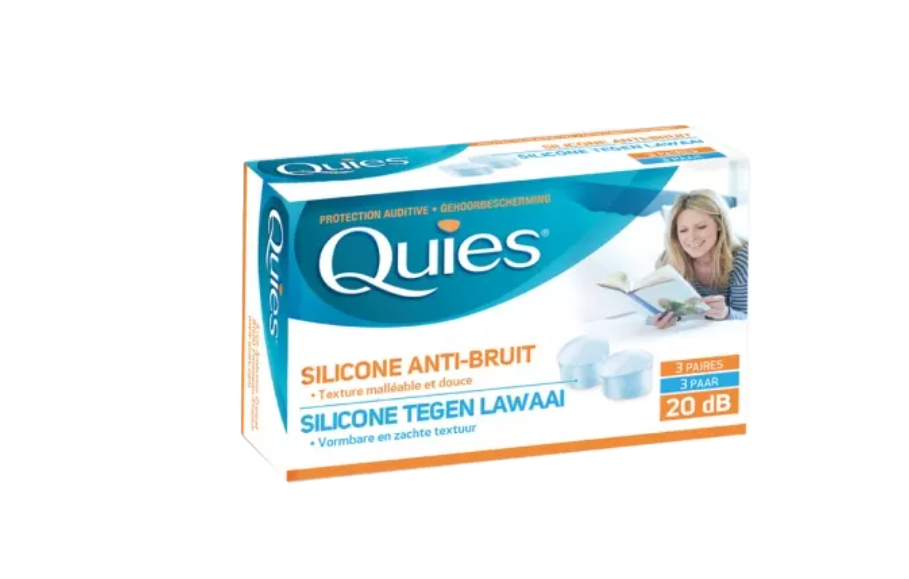 QUIES PROTECTION AUDITIVE SILICONE ANTI-BRUIT DISCRETION BOITE DE 3 PAIRES