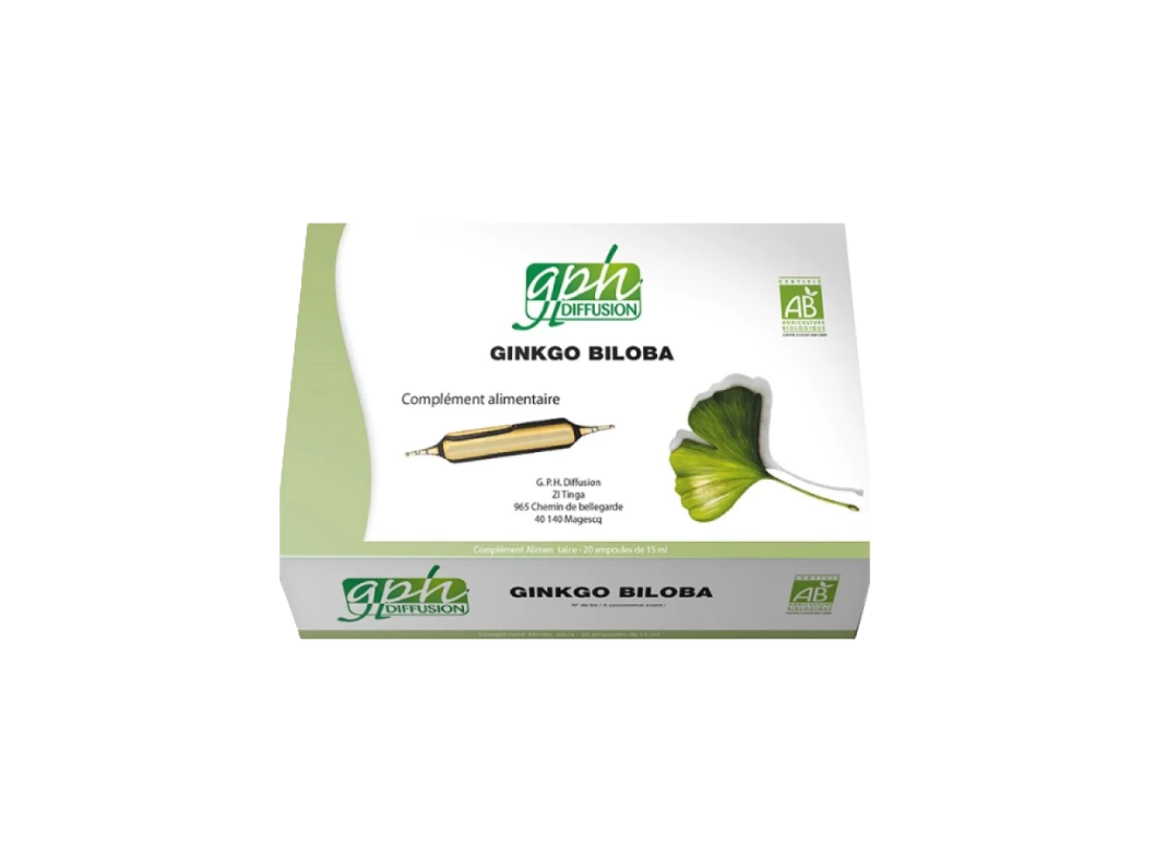 GPH GINKGO BILOBA BOITE DE 20 AMPOULES BUVABLES