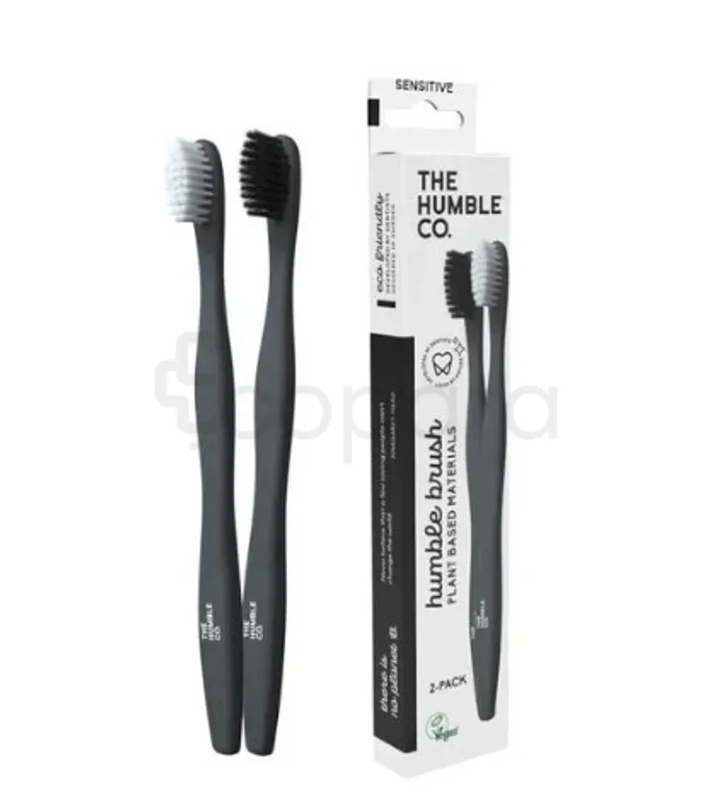 THE HUMBLE CO BROSSE A DENTS ADULTES BASE DE PLANTES BLACK AND WHITE BOITE DE 2