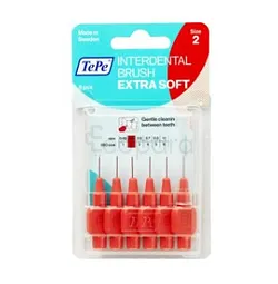 TEPE BROSSETTES INTERDENTAIRES ROUGE 0.5MM TAILLE 2 BOITE DE 6
