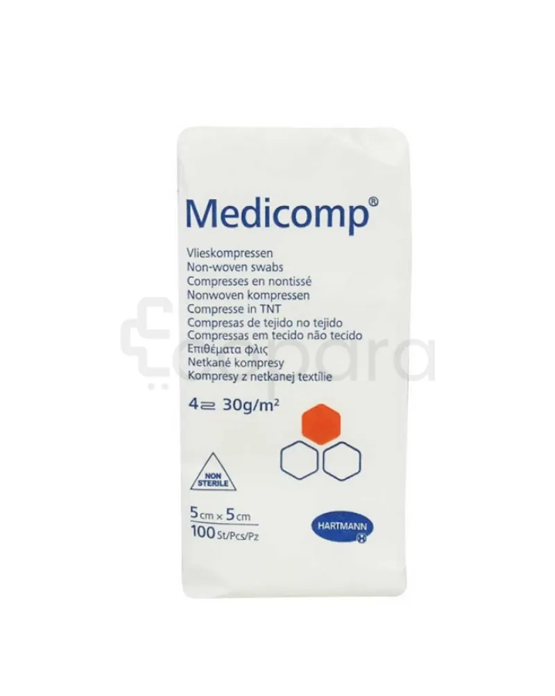 HARTMANN MEDICOMP COMPRESSES NON TISSEES NON STERLES 5CM*5CM BOITE DE 100 REFERENCE 411845