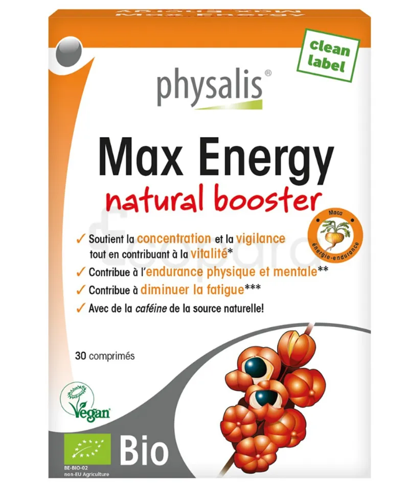 PHYSALIS MAX ENERGY NATURAL BOOSTER BOITE DE 30 COMPRIMES
