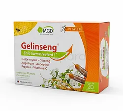MGD PACK GELINSENG BOITE DE 20 AMPOULES + ACEROLA FRUITS ROUGES BOITE DE 30 COMPRIMES