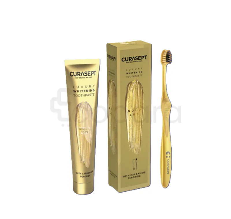 CURASEPT PACK LUXURY GOLD DENTIFRICE 75ML + BROSSE A DENTS