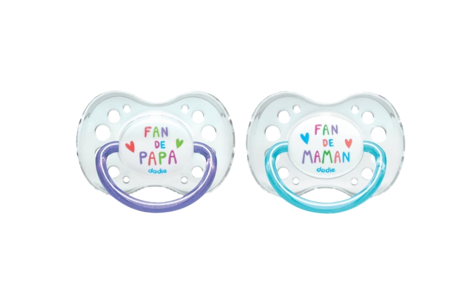 DODIE SUCETTE ANATOMIQUE DUO FAN DE PAPA FAN DE MAMAN +18MOIS REF NA47