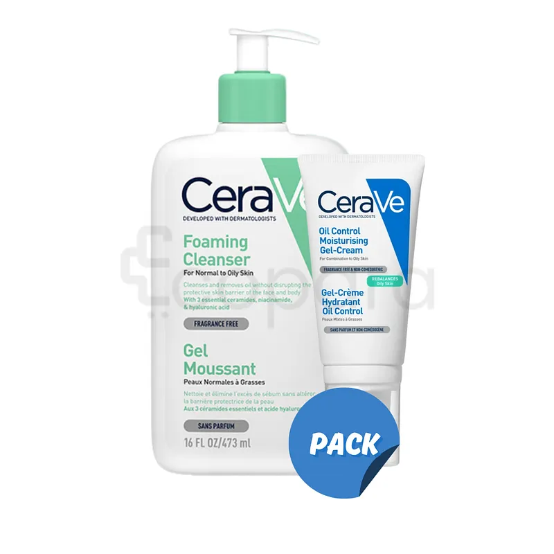 CERAVE PACK GEL MOUSSANT 473ML + GEL-CREME OIL CONTROL 52ML