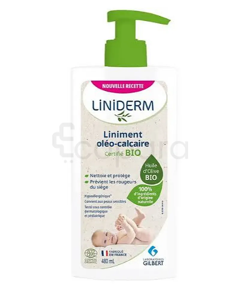 GILBERT LINIDERM LINIMENT OLEO-CALCAIRE A l'HUILE D'OLIVE VIERGE POMPE 480ML