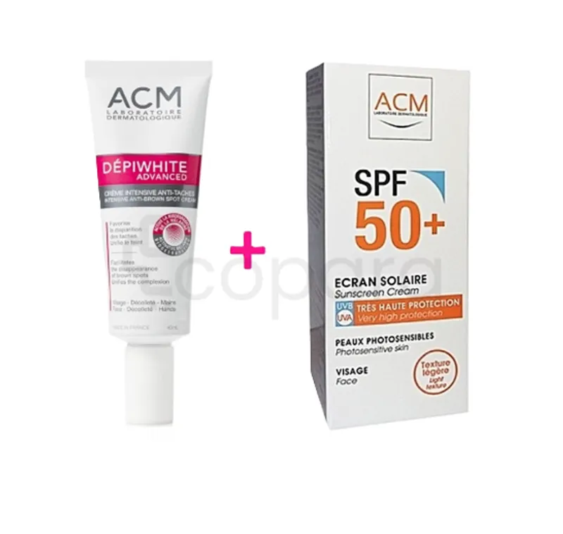ACM DEPIWHITE ADVANCED CREME INTENSIVE ANTI-TACHE 40ML + ACM CREME SOLAIRE INVISIBLE SPF50+