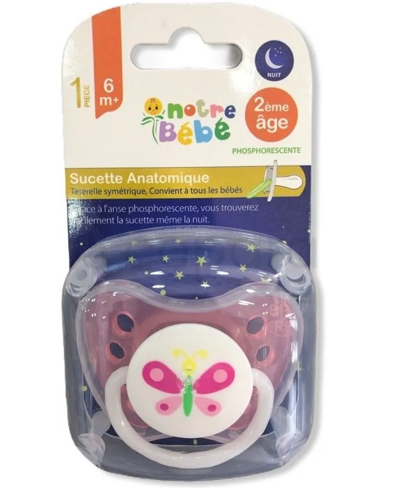 NOTRE BEBE SUCETTE ANATOMIQUE NUIT 2EME AGE REFERENCE BPC063D