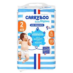 CARRYBOO COUCHES DE NOS REGIONS TAILLE 2 3-6KG BOITE DE 50 COUCHES