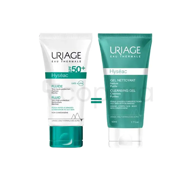 URIAGE COFFRET HYSEAC SPF50 50ML + HYSEAC GEL 50ML OFFERT