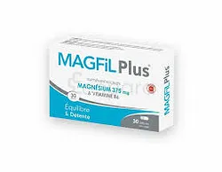 MAGFIL PLUS MAGNESIUM 375MG ET VITAMINE B6 BOITE DE 30 GELULES