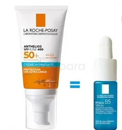 LA ROCHE POSAY PACK ANTHELIOS UVMUNE 400 CREME FONDANTE INVISIBLE CONFORT HYDRATATION SPF50+ 50ML + HYALU SERUM B5 10 ML OFFERT