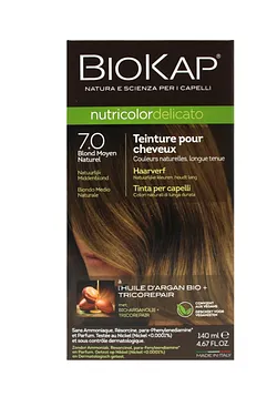 BIOKAP NUTRICOLOR DELICATO NUMERO 7.0 NATURAL MEDIUM BLOND