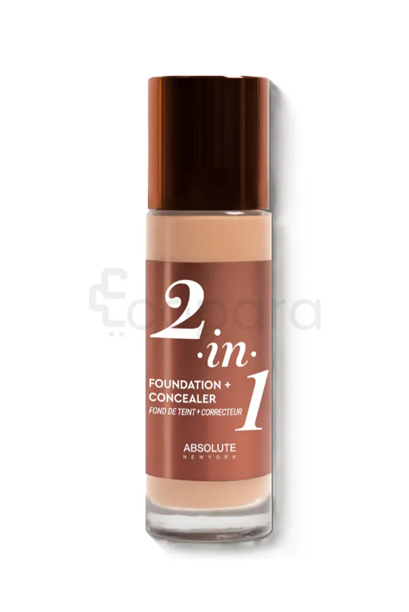 ABSOLUTE NEW YORK ABNY 2IN1 FOUNDATION CONCEALER NEUTRAL SHELL REFERENCE MFFC02