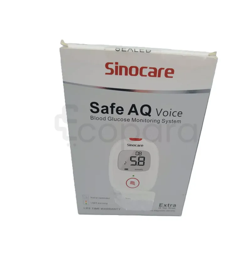 SINOCARE SAFE AQ VOICE KIT INTELLIGENT BLOOD GLUCOSE MONITOR