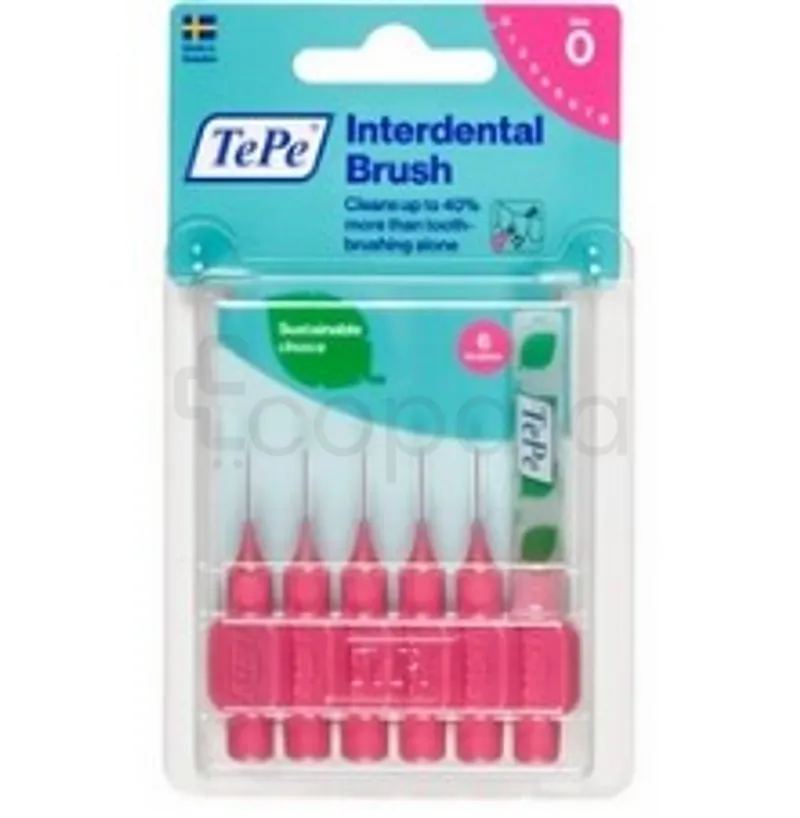 TEPE BROSSETTES INTERDENTAIRES ROSE 0.4MM TAILLE 0 BOITE DE 6