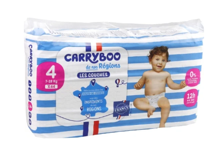CARRYBOO COUCHES DE NOS REGIONS TAILLE 4 7-18KG BOITE DE 44 COUCHES
